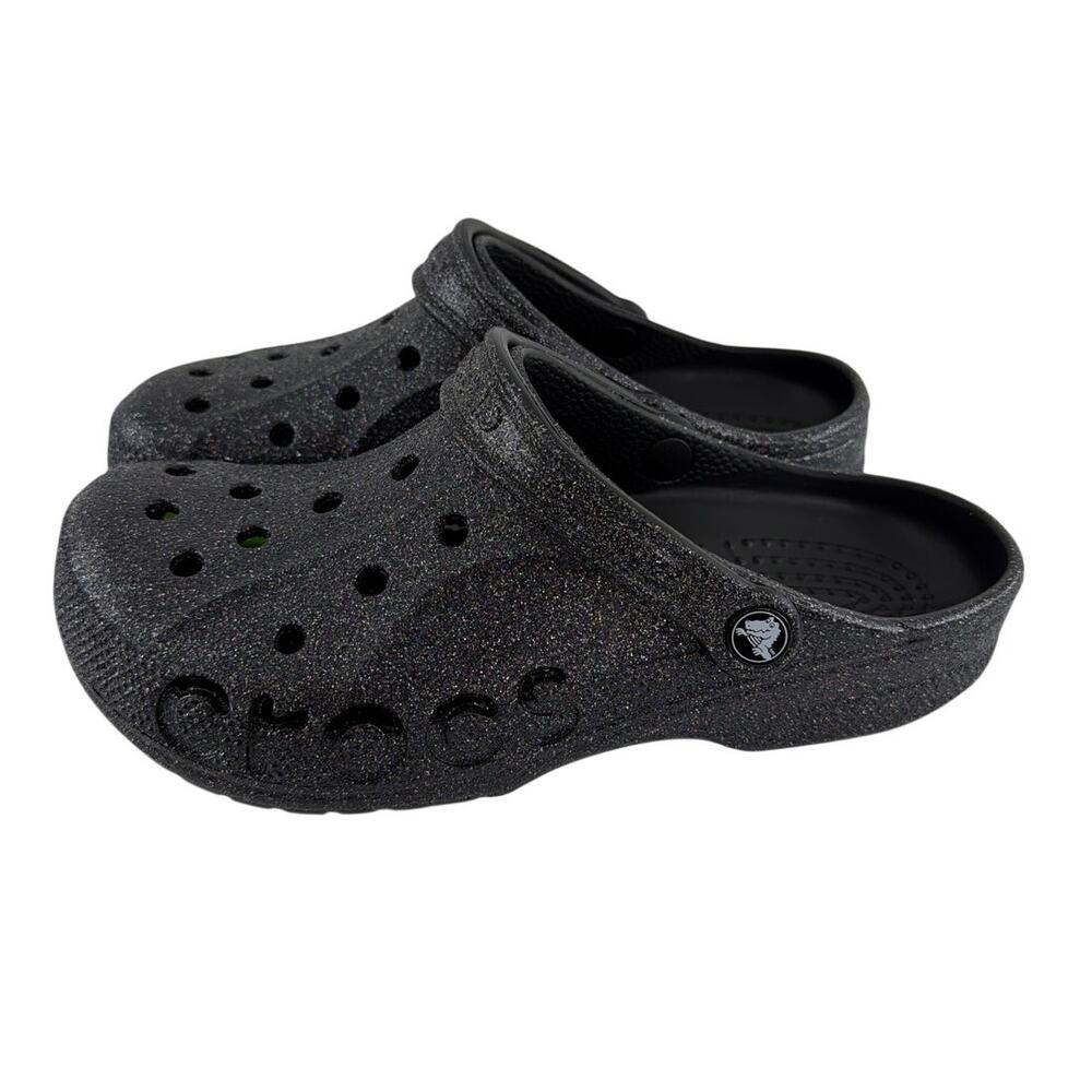 Crocs Unisex Black Baya Glitter Clogs Size M's 7 W's 9 - Picture 7 of 12